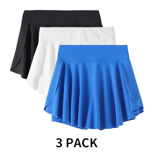 Falda pantalón para niñas con bolsillo seguro para guardar pelotas de tenis 4