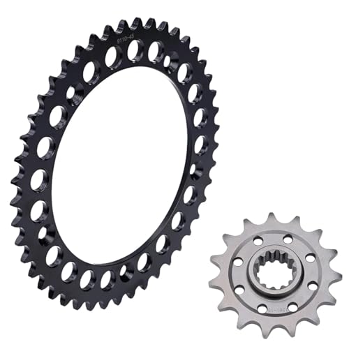 Pignon avant 15T et couronne arrière 45T pas 520 pour Voge 500DS haute finition