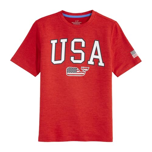 vineyard vines Boys' USA Short-Sleeve Harbor Performance Tee