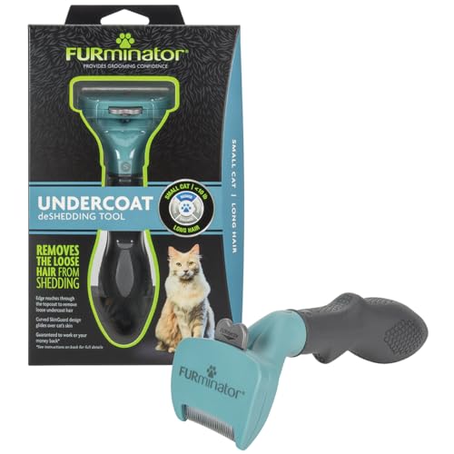 Image of FURminator deShedding Tool For Small Cats, Long Hair, Removes Loose Hair From Shedding