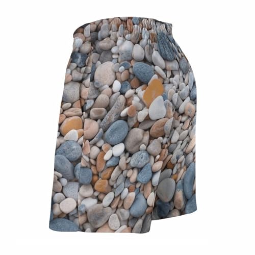 Beach Colored Pebbles Mens Swim Trunks Quick Dry Hawaii Bathing Suit Board Shorts with Mesh Lining-4