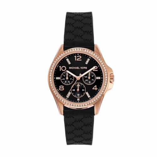 Michael Kors Pilot Watch for Women, Quartz Multifunctional Movement with Silicon Strap