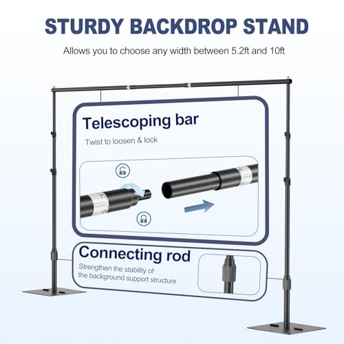 Soporte para Fondo Fotográfico Ajustable 10x7ft EMART miniatura 5