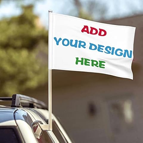 Teesobunny Custom Car Flag Banner, Personalized Double Sided Print Flag Add Your Image Text Logo, For Car Decor Outdoor Sports 12 X 18 Inch Cover