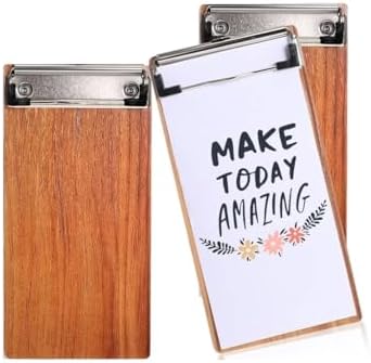 LZMS 4 Packs 9" X 12 1/2" Black Wood Color Clipboards, Menu