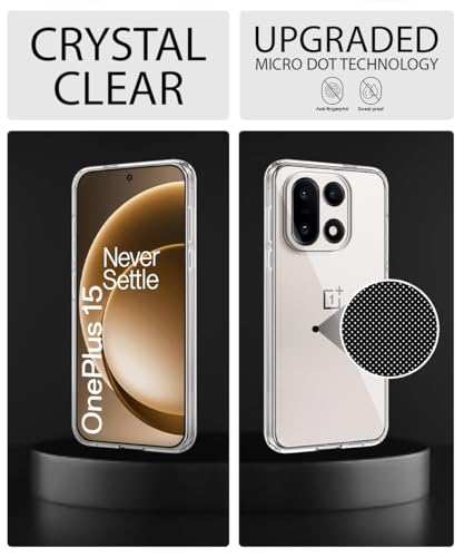 Image of WOW IMAGINE Transparent Back Cover Case for 1+ OnePlus 15 5G | Raised Bumps for Full Device & Camera Protection Shockproof TPU Silicone Back Case Mobile Cover - Transparent