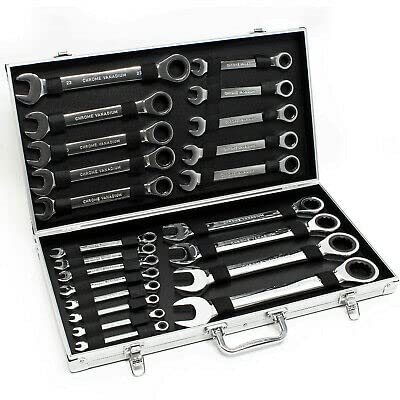 Set di 22 chiavi a cricchetto, con scatola