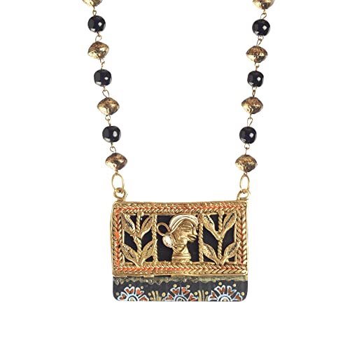 Image of AAKRITI ART CREATIONS Handcrafted Tribal & Wooden Necklace Collection | Dhokra, Ethnic, Brass & Artistic Designs | Royal, Boho & Nomadic-Inspired Statement Jewelry for Women
