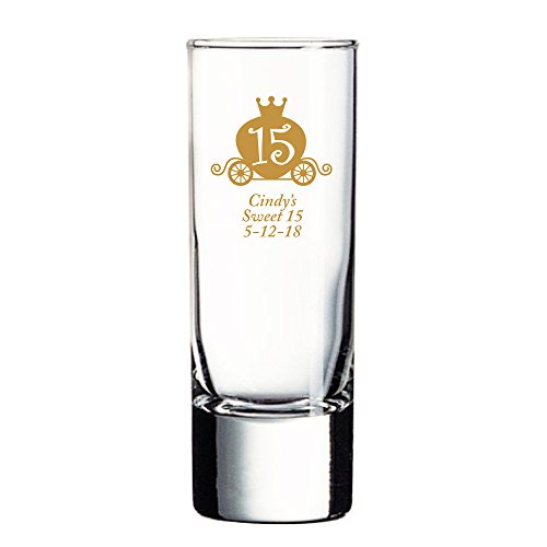 Vasos personalizados altos impresos color dorado 12 pack