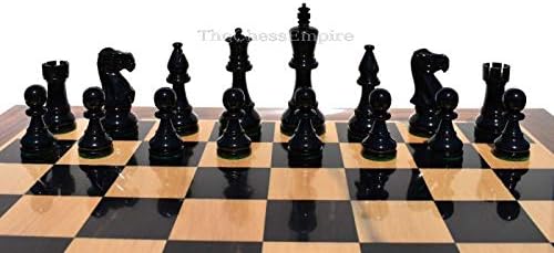 Miniatura 6 de Juego de ajedrez AIW 350 piezas de ajedrez blanco marfil y negro lacado 3.75" King Luxury Juego de piezas solamente