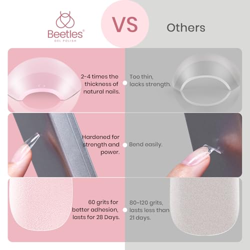 Image of Beetles Gel Nail Tips Extra Short Coffin 576Pcs 12 Sizes - Pre-Etched Shaped Half Matte Soft Nail Tips Press On Nails Full Cover False Nails Acrylic Fake Nail Extension Kit Gift for Women