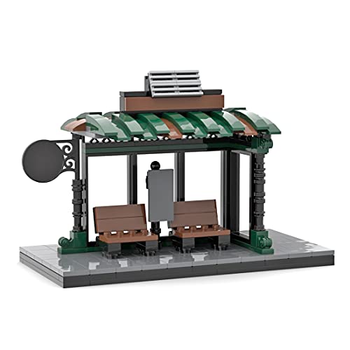GXZZ City Straße Konstruktionsspielzeug mit Bushaltestelle und Kiosk, Erweiterungskit Kompatibel mit Lego (371Pcs) – Bild 4