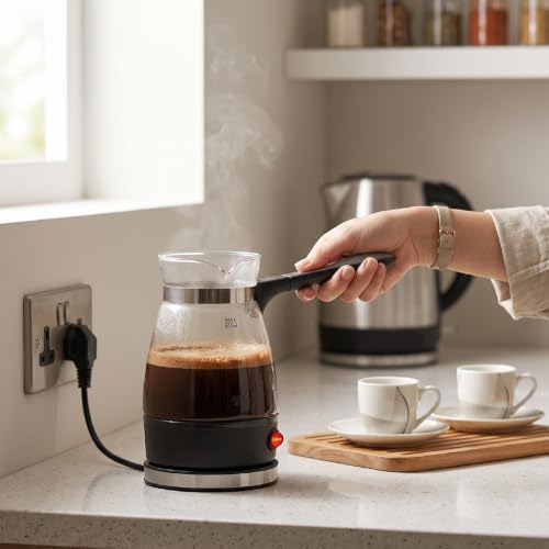Jenivaint Turkish Coffee Maker, 600W 500ml Glass Electric Coffee Pot - 1