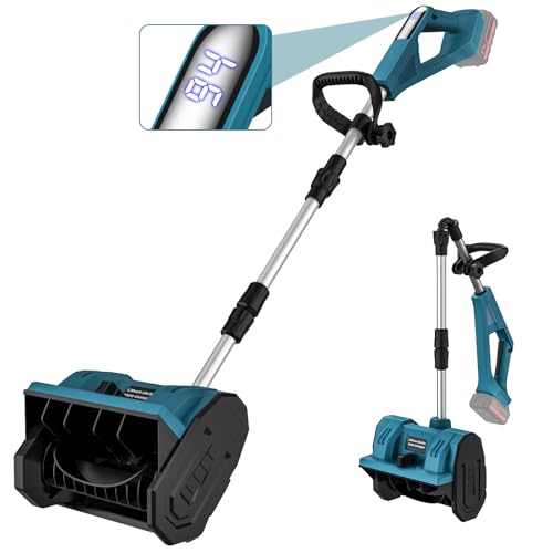 Preisvergleich Produktbild Akku Schneefräse für Makita 18V Batterie, Handgeführte Schneefräse Mit digitaler Leistungsanzeige, Bürstenloser Motor, Wurfweite 8M, Reinigungsbreite 33CM, kehrmaschine Akku für Terrassen, Gehwege