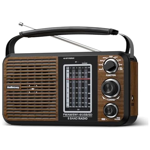 Audiocrazy Portable Shortwave Radio with Bluetooth Cover