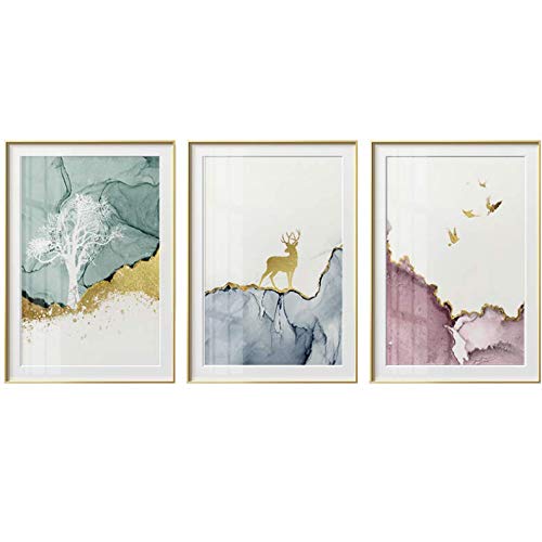 Toile cerf doré abstrait décoration murale moderne pour illuminer une chambre sombre 50x70