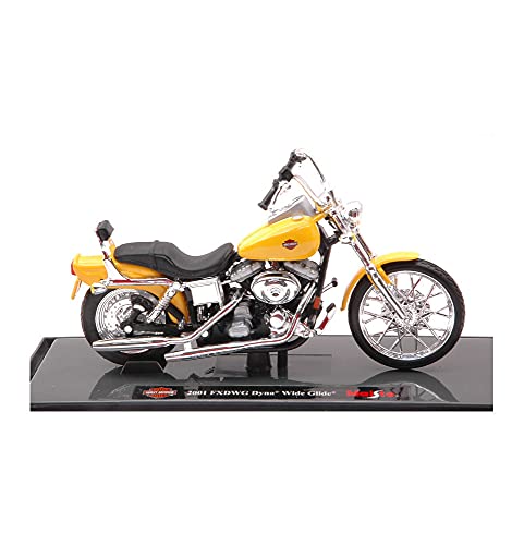 Maisto Scale Modell KOMPATIBEL MIT Harley Davidson FXDWG DYNA Wide Glide 2001 Yellow 1:18 MI19139