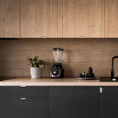Image of Brushed Nickel Cabinet Handles Finger Edge Pulls 3.15 Inch CC 8 Pack | Low-Profile Finger Grip, Cabinet Door Edge Mount, Smooth Handle Shape, 5.9 Inch (150mm), For Drawers, Cupboards, Kitchen