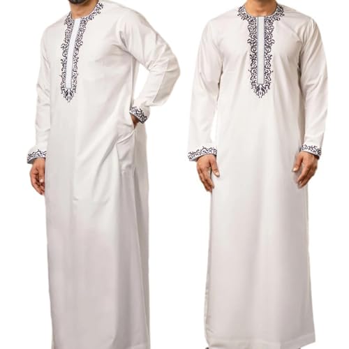 Man Muslims Robe Middle East Jubba Thobe Saudi Arab Thobe Long Sleeves Kaftan Thobe Arabic Clothing for Daily2