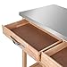 SUPER DEAL Zenchef Rolling Kitchen Island Utility Kitchen Serving Cart w/Stainless Steel Countertop, Spacious Drawers and Lockable Wheels, Natural (Upgraded Stainless Steel)