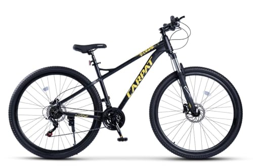 Dotata di ruote da 29 pollici, telaio hardtail in alluminio leggero e resistente, e forcella ammortizzata da 80 mm, questa mountain bike è progettata per affrontare sentieri accidentati, boschi e percorsi impegnativi con stabilità e controllo assoluti.