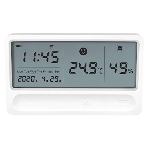 ESHOWEE Digital Indoor Hygrometer Thermometer, Accurate Temperature Humidity Monitor Meter with Date/Time Display