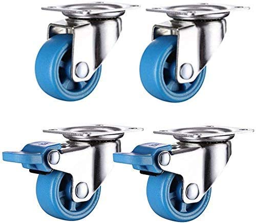 Roulettes en nylon pivotantes 1.25 pouce avec freins pour petits meubles MU 4 pièces
