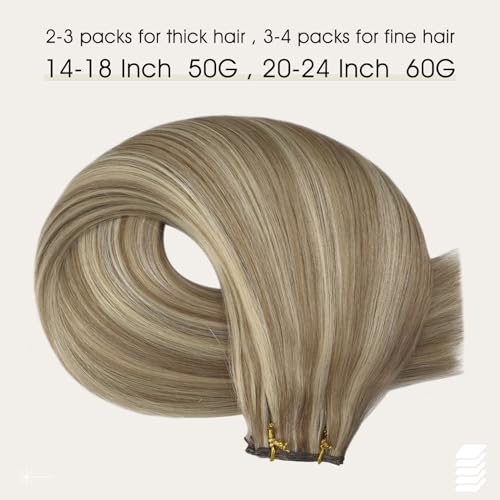 Image of Full Shine Genius Weft Hair Extensions Sew In Bundles for Women 20 Inch 60G