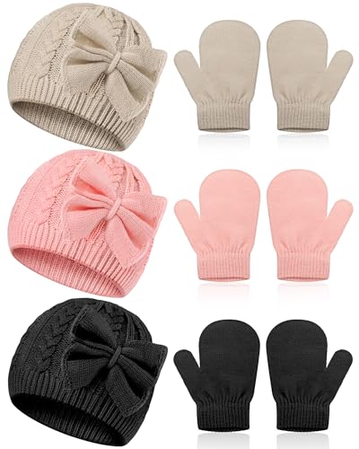 Image of SATINIOR 3 Set Toddler Hat Glove Set