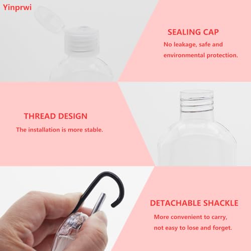 8 Pcs Travel Bottles with Keychain 1.7oz (50ml) Portable Plastic Leakproof Squeeze Hand Sanitizer Holder with Flip Cap Refillable Small Empty Bottles for Shampoo Conditioner Body Wash Liquid4