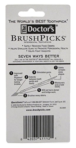 The Doctor's BrushPicks Interdental Toothpicks | Helps Fight Gingivitis | 120 Picks | Pack of 12