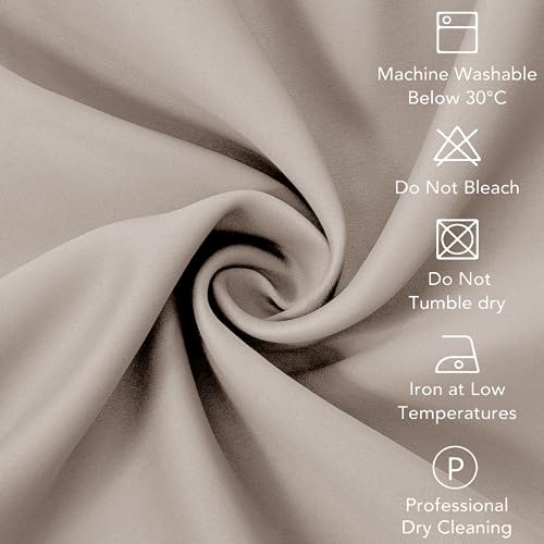 AR Ware Beige Blackout Curtains for Living Room - Eyelet Thermal Insulated Curtains for Bedroom Energy Saving Soundproof Drapes (66 x 54 inches) - Image 7