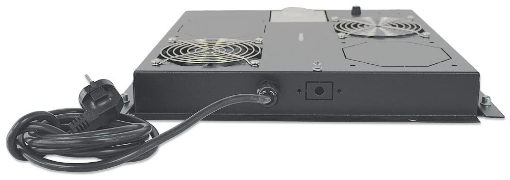 Intellinet Kühleinheit mit 2 Lüftern für 19" Schränke zur Deckenmontage mit Thermostat schwarz 712859