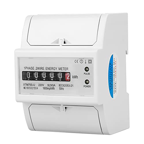 220VシングルフェーズデジタルkWhメーター、2ワイヤ4p DINレールマウント、IEC 62053 21準拠、住宅および商業用エネルギー消費監視 (5)30)a)