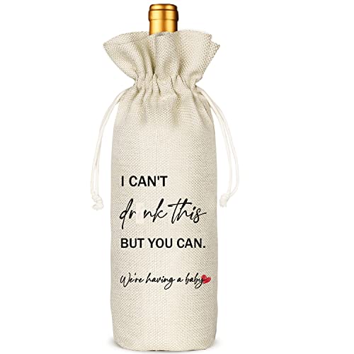 Socive Pregnancy Announcements Wine Bag, Cute Baby Announcement Wine Bag, Baby Announce, Pregnant Reveal Wine Bag, Grandparents Baby Announcements Gifts(5SW19102)