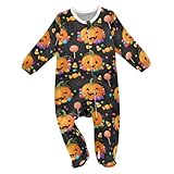 Emelivor Pumpkin Candy Halloween Baby One-Piece Newborn Pajamas Cotton Sleepwear Outfits for Boys Girls Kids