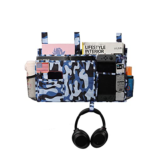 Image of Surblue Bedside Caddy Hanging Organizer Bedside Storage Bag for Bunk and Hospital Beds (Ocean)