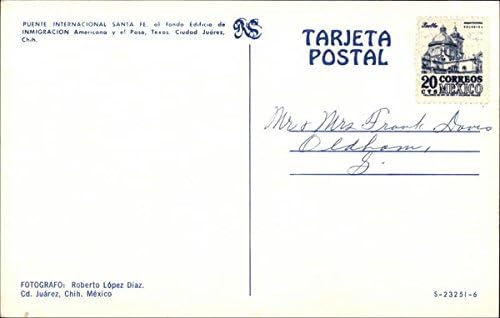 Miniatura 2 de Puente Internacional Sante Fe El Paso, Texas TX Original Vintage Postcard