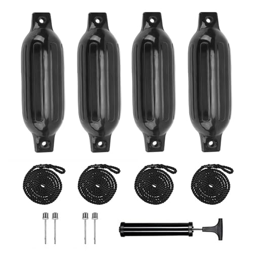 Defensas Para Barcos,40x 11cm Juego De defensa barco De 4 Piezas (Incluidos Los Conductos De Guardabarros),Incluye Bomba,Cuatro Pasadores De Aire,para embarcaciones de menos de 3 metros de eslora