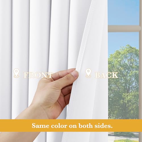 Image of RYB HOME Blackout Thermal Insulated Curtains, Portable Curtain for Sliding Glass Door /Storage /Space Room Divider, Large Window Treatment Room Divider Panel, W80 x L84, Pure White, 1 Panel