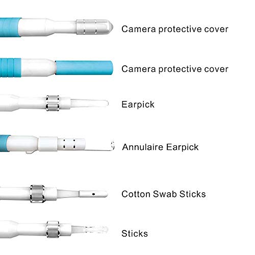 Câmera de inspeção de canal auditivo digital Otoscópio 3 em 1 com 6 LEDs ajustáveis, limpador de rem