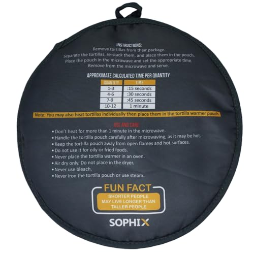 Sophix Tortilla Warmer Pouch - 12-Inch Large Size - This Thermal Insulated Fabric Holder Keeps Tortillas, Naan Bread, and Pizza Rolls Warm for up to One Hour | Two-Sided (Flower Design) by Sophix - Image 7