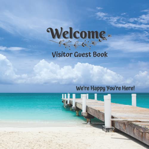 Visitor Guest Book Welcome No.2: Login Logbook for vacation rentals Design a fun summer nautical cover design.