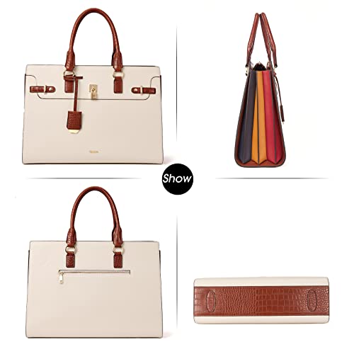 Telena Laptop Tote Bag for Women, 15.6 Inch Shoulder Tote Bag Leather Briefcase for Women, Large Capacity Handbag Bags3