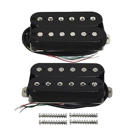 FLEOR Alnico 5 Classic Tone Humbucker zestaw przetworników Neck & Bridge Pickup 14-15k do gitary elektrycznej, czarny