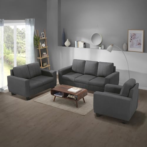 Image of Sleepyhead Bae - 3+2+1 Seater Sofa Set (Fabric, Woody Brown)