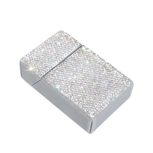 Cigarrera Para Mujer - Cigarrera Hombre, Estuche Para 20 Cigarrillos Con Cristales Brillantes, Interruptor Magnético De Aluminio (tamaño King Size De 85 Mm)(1pcs)