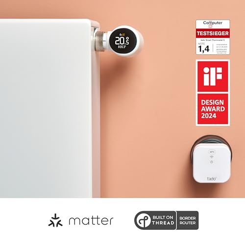 tado° Smartes Heizkörperthermostat X – Starter Kit mit Bridge X, Heizungssteuerung per App und...