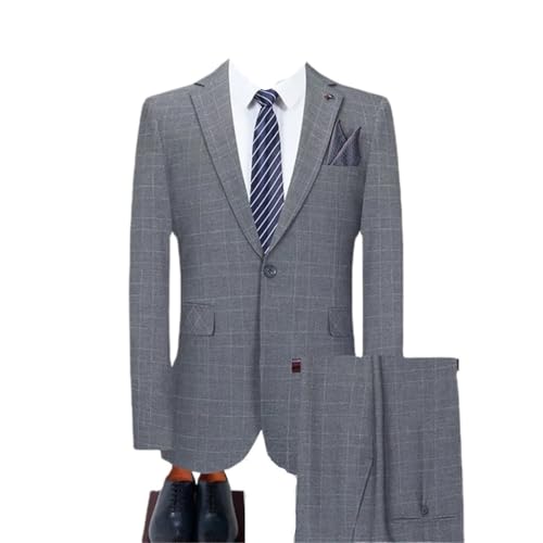 (Suit Jacket + Pants Men's British Business Casual Party Gentleman Suit Two-Piece