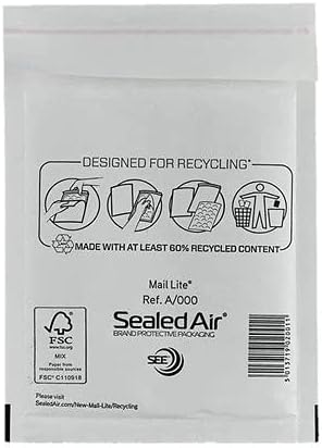 Mail Lite A/000 (100 x 160mm) Bubble Padded Envelopes - White (Box of 100)